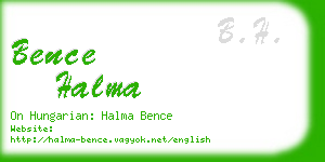 bence halma business card